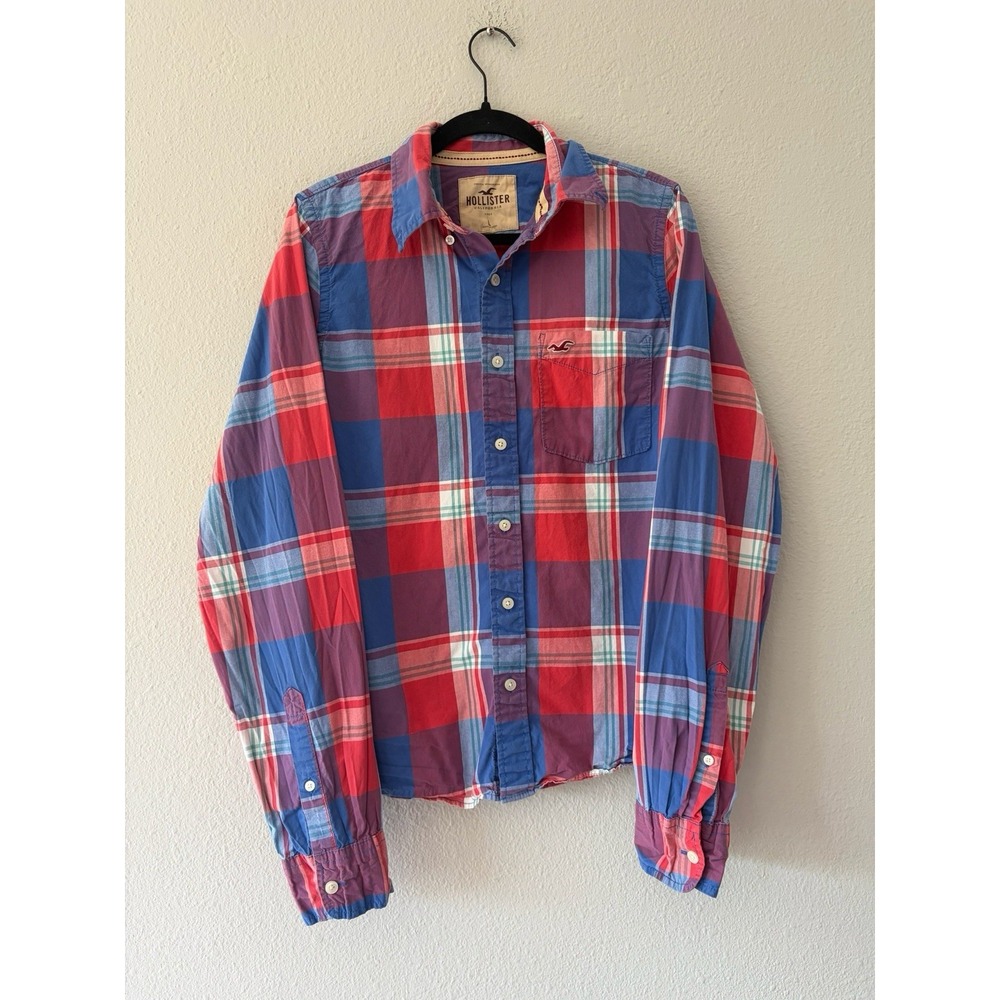 Hollister California Pacific Merchants Plaid Button Down Shirt Mens Large L